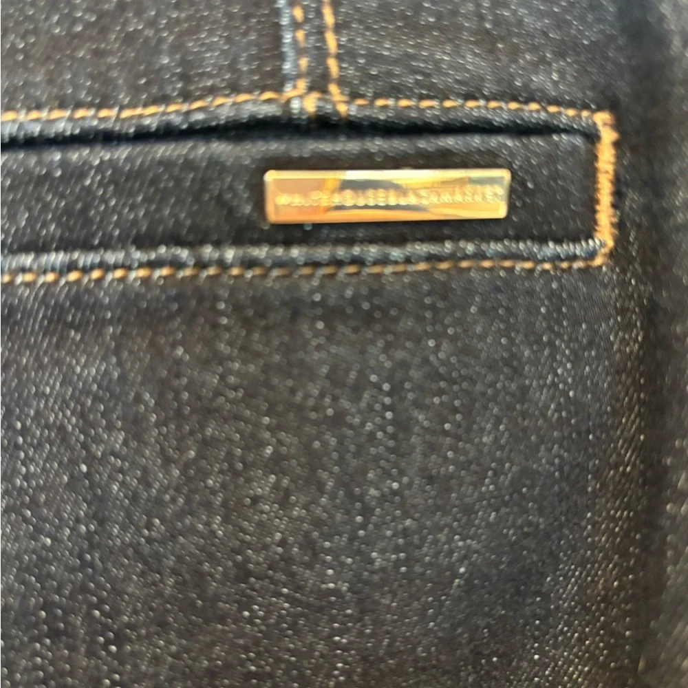 White House Black Market Dark Blue Denim Button-Front Pencil Skirt 015 - Picture 4 of 8